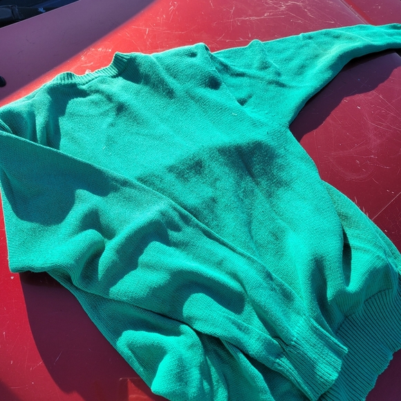 Vintage 90s women's pullover sweater golf leon Levin green sweater size medium - Picture 8 of 12